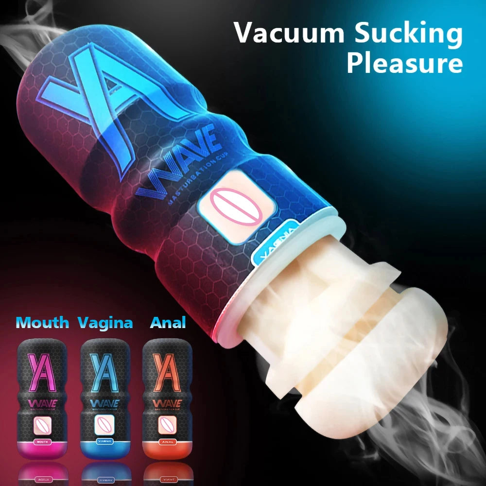 Powerful Sucking Masturbation Cup Realistic Anal Vagina Pocket Pussy Blowjob Massager Male Masturbator Sex Toys for Men 18+