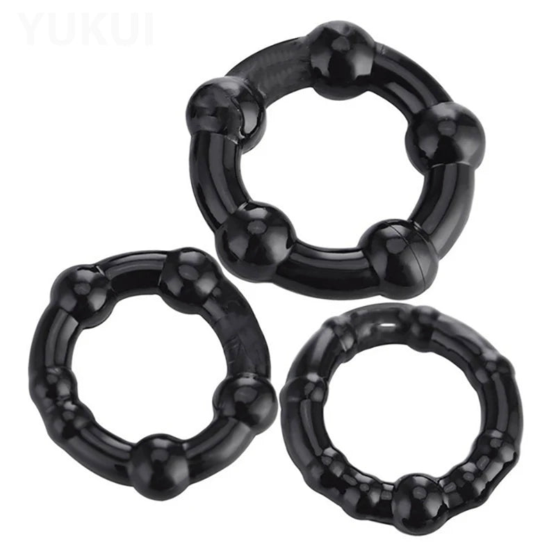 3 Pcs/Set Cock Ring Delay Ejaculation Penis Ring Sex Toys For Men Dick Enlargement Silicone Adult Supplies 18+ Stronger Erection
